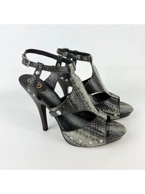 Ash Womens Gray Snake Gladiator Platform Sandals Strappy Heels size EU 40 US 10
